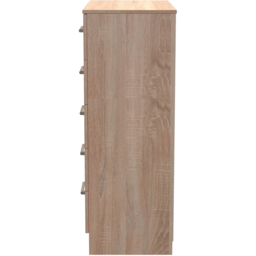 Crowndale Devon 5 Drawer Bardolino Oak Chest of Drawers Ready Assembled - Wilko - thumbnail 5