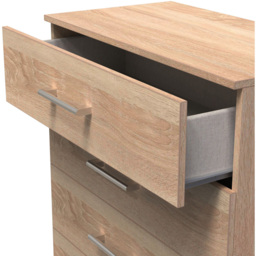 Crowndale Devon 5 Drawer Bardolino Oak Chest of Drawers Ready Assembled - Wilko - thumbnail 7