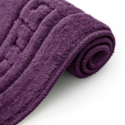 Velosso Greek Key Aubergine and Mauve Bath Mat Set - Purple - Wilko - thumbnail 4