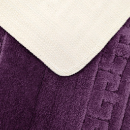 Velosso Greek Key Aubergine and Mauve Bath Mat Set - Purple - Wilko - thumbnail 6