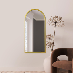 The Arcus Gold Arched Wall Mirror 120 x 60cm - MirrorOutlet - Wilko - thumbnail 3