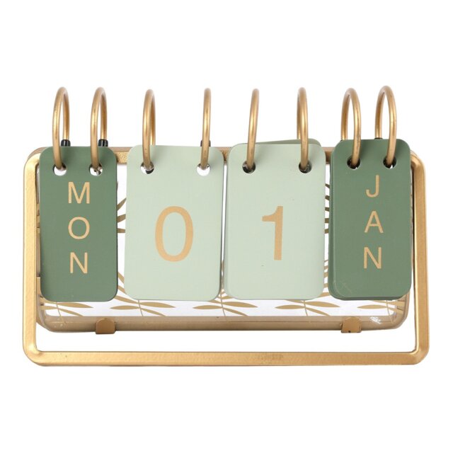 Gold Desk Calendar Ornament - Size: 18 x 13 x 6.8 - Wilko - image 1