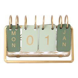 Gold Desk Calendar Ornament - Size: 18 x 13 x 6.8 - Wilko