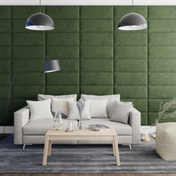 Aspire EasyMount Forest Green Plush Velvet Upholstered Wall Mounted Headboard Panels 4 Pack - Aspire Beds - Wilko - thumbnail 4