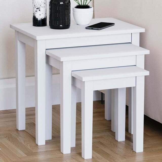 Vida Designs Yorkshire White Nest of Tables Set of 3 - Wilko - image 1