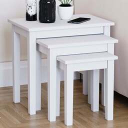 Vida Designs Yorkshire White Nest of Tables Set of 3 - Wilko - thumbnail 1