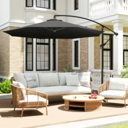 Outsunny Black Cantilever Banana Parasol 3m - Wilko - thumbnail 5