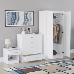 Vida Designs Riano White 3 Piece Bedroom Furniture Set - Wilko - thumbnail 6