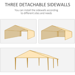 Outsunny 6 x 3m Green Party Tent with Windows and Side Panels - Size: 3 x 6m - Wilko - thumbnail 7