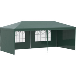 Outsunny 6 x 3m Green Party Tent with Windows and Side Panels - Size: 3 x 6m - Wilko - thumbnail 3