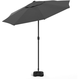 Living and Home Dark Grey 24 LED Crank Lift Garden Parasol with Plastic Fillable Base 3m - Wilko - thumbnail 5
