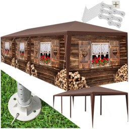 tectake Alpine Removable Side Panels Gazebo 900 x 300cm - Size: 3 x 9m - Brown - Wilko - thumbnail 3