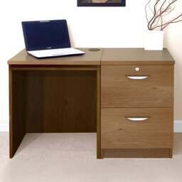 R White Cabinets 2 Drawer Dark Brown Set-04 Desk - Size: 72.8 x 107.9 x 54cm - Wilko - thumbnail 1