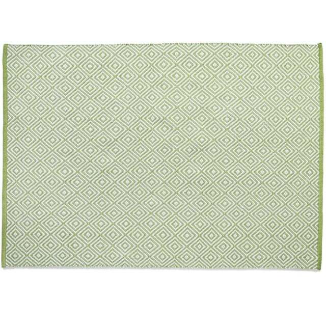 Hug Rug Green Woven Diamond Rug 160 x 230cm - Wilko - image 1