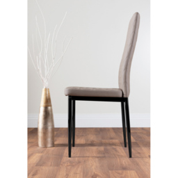 Furniturebox Valera Set of 6 Cappuccino and Black Faux Leather Dining Chair - Brown - Wilko - thumbnail 4