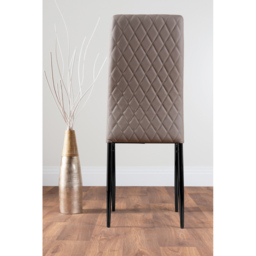 Furniturebox Valera Set of 6 Cappuccino and Black Faux Leather Dining Chair - Brown - Wilko - thumbnail 5
