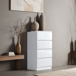 FWStyle Stora 4 Drawer White Gloss Chest of Drawers - Wilko - thumbnail 6