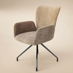 SOLACE+CO Kora Set of 2 Mocha Swivel Dining Chair - Brown - Wilko - thumbnail 3