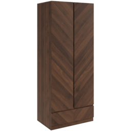 GFW Catania 2 Door Single Drawer Royal Walnut Wardrobe - Size: 2 Door, Single Drawer - Brown - Wilko - thumbnail 5