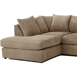 Luxor 4 Seater Coffee Jumbo Cord Left Hand Facing Scatter Back L Shaped Corner Sofa Set - Cream - Wilko - thumbnail 5