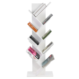 Living and Home 9-Tier White Tree-shaped Rustic Bookshelf - Size: 40 x 21.6 x 132cm - Wilko