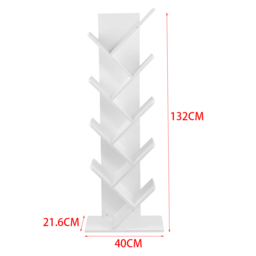 Living and Home 9-Tier White Tree-shaped Rustic Bookshelf - Size: 40 x 21.6 x 132cm - Wilko - thumbnail 4