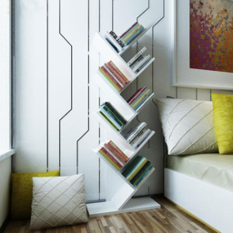 Living and Home 9-Tier White Tree-shaped Rustic Bookshelf - Size: 40 x 21.6 x 132cm - Wilko - thumbnail 6