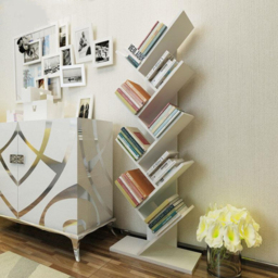 Living and Home 9-Tier White Tree-shaped Rustic Bookshelf - Size: 40 x 21.6 x 132cm - Wilko - thumbnail 5