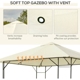 Outsunny 3 x 3m Cream Gazebo Awning Tent with Sides - Size: 260 x 297 x 297cm - White - Wilko - thumbnail 7