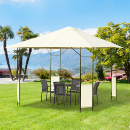 Outsunny 3 x 3m Cream Gazebo Awning Tent with Sides - Size: 260 x 297 x 297cm - White - Wilko - thumbnail 1