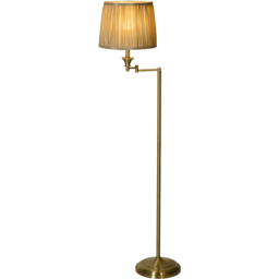 Lighting Collection Meyer Pleated Fabric Shade Swing Arm Antique Brass Floor Lamp - Size: 40 x 32.5 x 32.5cm - Wilko - thumbnail 4