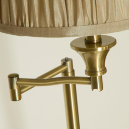 Lighting Collection Meyer Pleated Fabric Shade Swing Arm Antique Brass Floor Lamp - Size: 40 x 32.5 x 32.5cm - Wilko - thumbnail 5