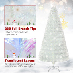 Costway 36 Multicolour LED White Fibre Optic Pre-Lit Artificial Christmas Tree 6ft - Wilko - thumbnail 7