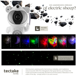 tectake White LED Starry Sky Projector Astronaut with Bluetooth and Remote Control - Size: 23.5 x 12 x 11.5cm - Wilko - thumbnail 6