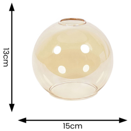 ValueLights Bellamy Amber Easy Fit Glass Small Shade - Size: 13 x 15 x 15cm - Grey - Wilko - thumbnail 7