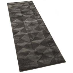 Desire Rugs Hamilton Dark Grey Geometric Triangle Mosaic Rug 60 x 220cm - Size: 220 x 60 x 1.3cm - Wilko