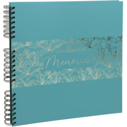 Exacompta Turquoise Spiral Photo Album 60 Sheets 300 Photos - Size: 3.3 x 33 x 35cm - Wilko