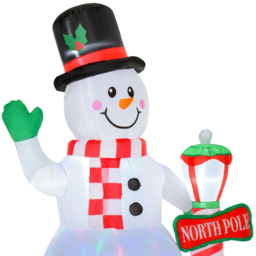 Everglow LED Inflatable Christmas Snowman with Street Lamp Decoration 7.8ft - White - Wilko - thumbnail 4
