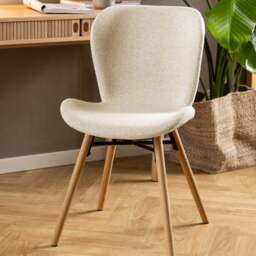 Florence Batilda Set of 2 Cream and Oak Dining Chair - Brown - Furniture To Go - Wilko