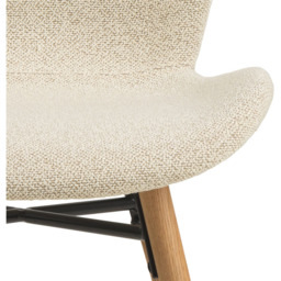 Florence Batilda Set of 2 Cream and Oak Dining Chair - Brown - Furniture To Go - Wilko - thumbnail 7
