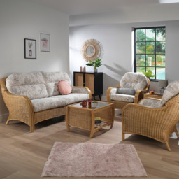Desser Centurion 5 Seater Leafy Natural Rattan Sofa Set - Multi - Wilko