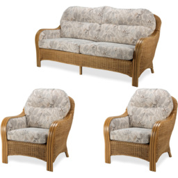 Desser Centurion 5 Seater Leafy Natural Rattan Sofa Set - Multi - Wilko - thumbnail 3