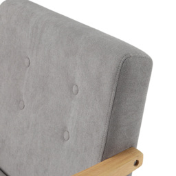 Living and Home Grey Tufted Wooden Armchair - Size: Single - Wilko - thumbnail 4