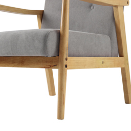 Living and Home Grey Tufted Wooden Armchair - Size: Single - Wilko - thumbnail 6