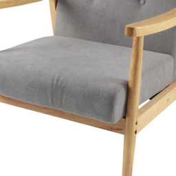 Living and Home Grey Tufted Wooden Armchair - Size: Single - Wilko - thumbnail 5