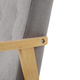 Living and Home Grey Tufted Wooden Armchair - Size: Single - Wilko - thumbnail 7