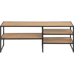 Florence Seaford 3 Shelf Oak and Black Metal TV Unit - Furniture To Go - Wilko - thumbnail 4