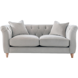 Elsie Chesterfield 4 Seater Chalk Plush Velvet Sofa Suite - Grey - Wilko - thumbnail 4