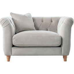 Elsie Chesterfield 4 Seater Chalk Plush Velvet Sofa Suite - Grey - Wilko - thumbnail 5