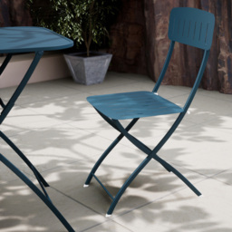 Royalcraft Venice 2 Seater Caribbean Blue Square Folding Bistro Set - Wilko - thumbnail 4